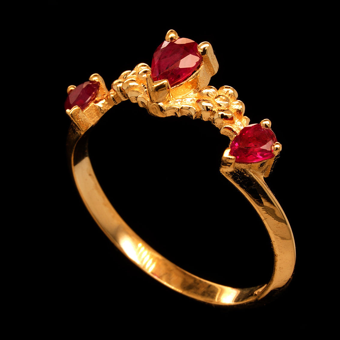 BEATING HEART RUBY ENGAGEMENT RING