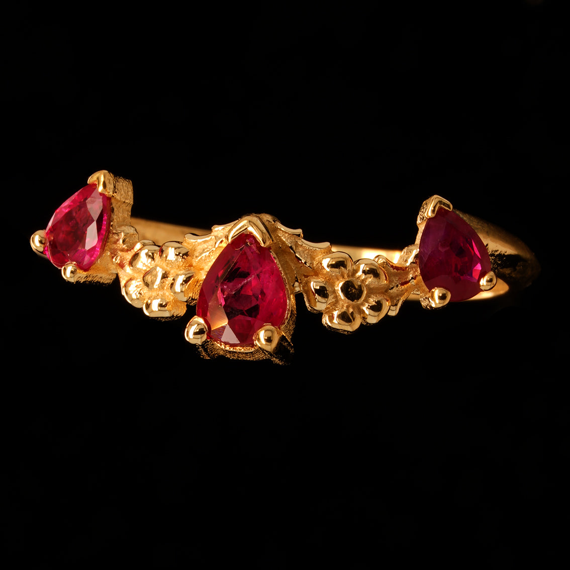 BEATING HEART RUBY ENGAGEMENT RING