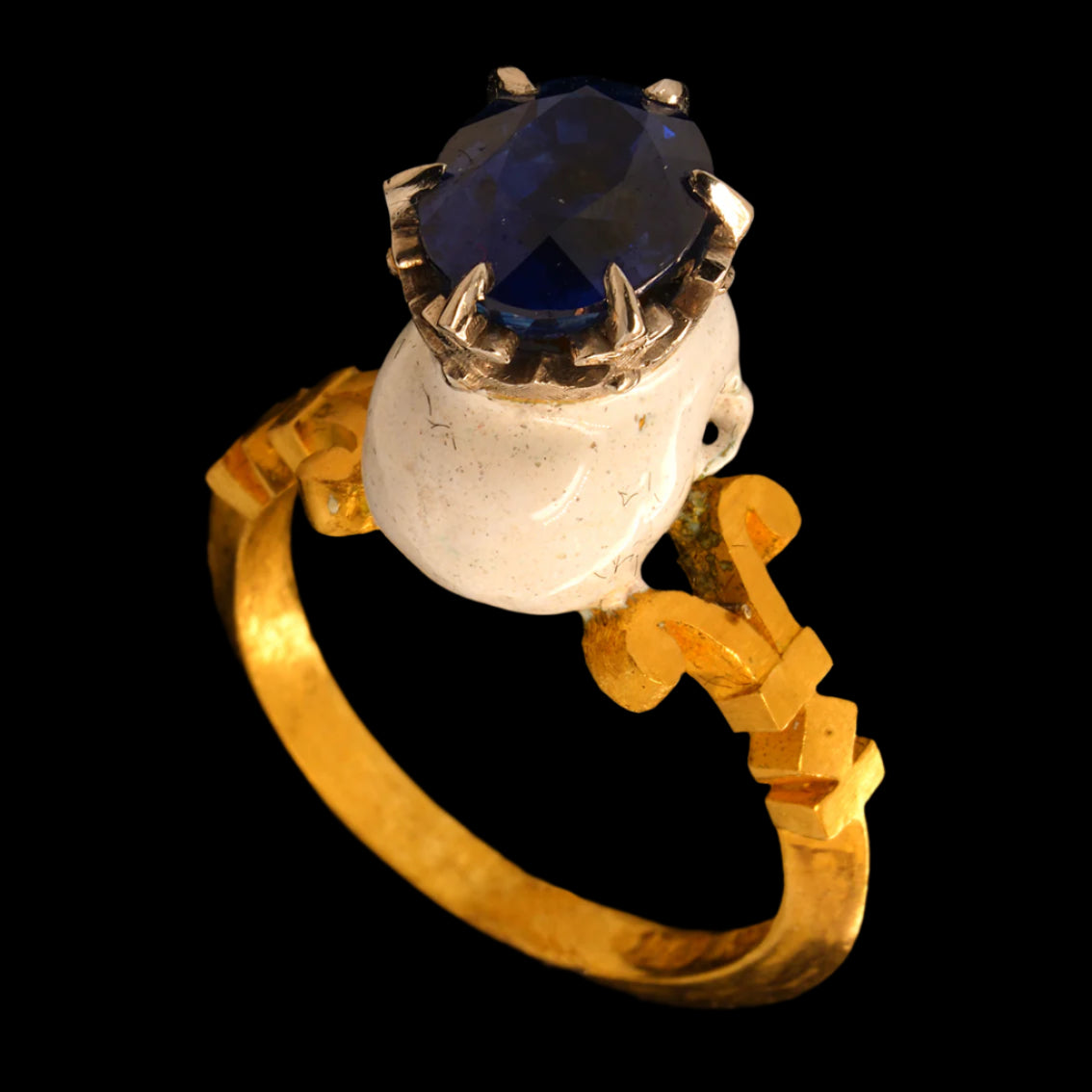 CATACOMB SAINT SKULL SAPPHIRE RING