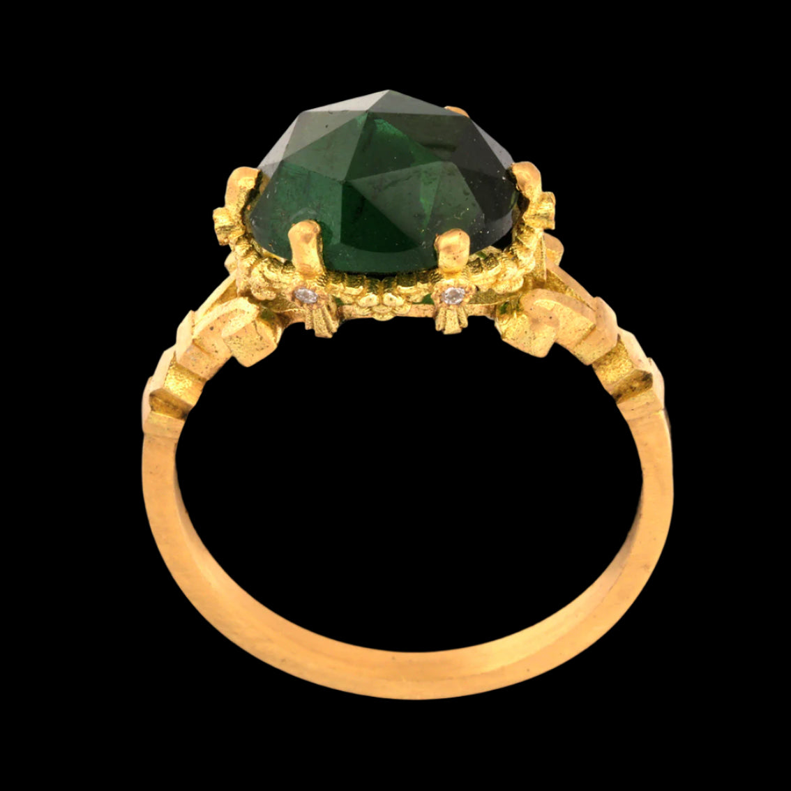CLOVER GREEN TOURMALINE RING