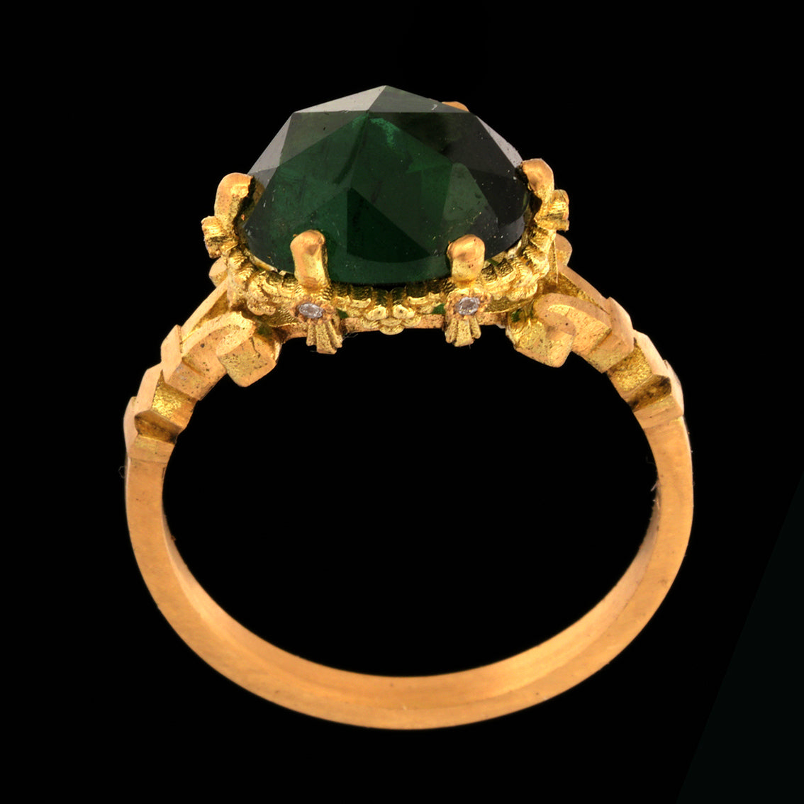 CLOVER GREEN TOURMALINE RING