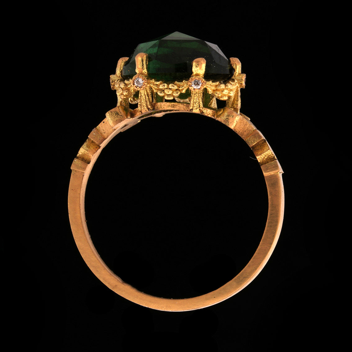 CLOVER GREEN TOURMALINE RING