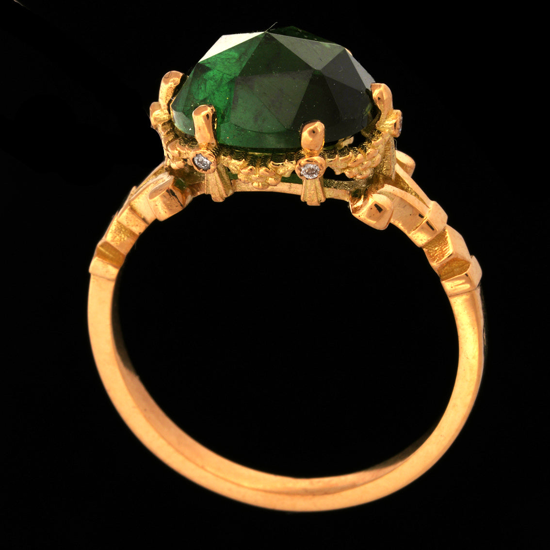 CLOVER GREEN TOURMALINE RING