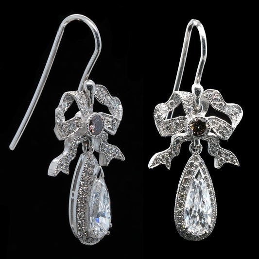 EXQUISITE DIAMOND BOW EARRINGS