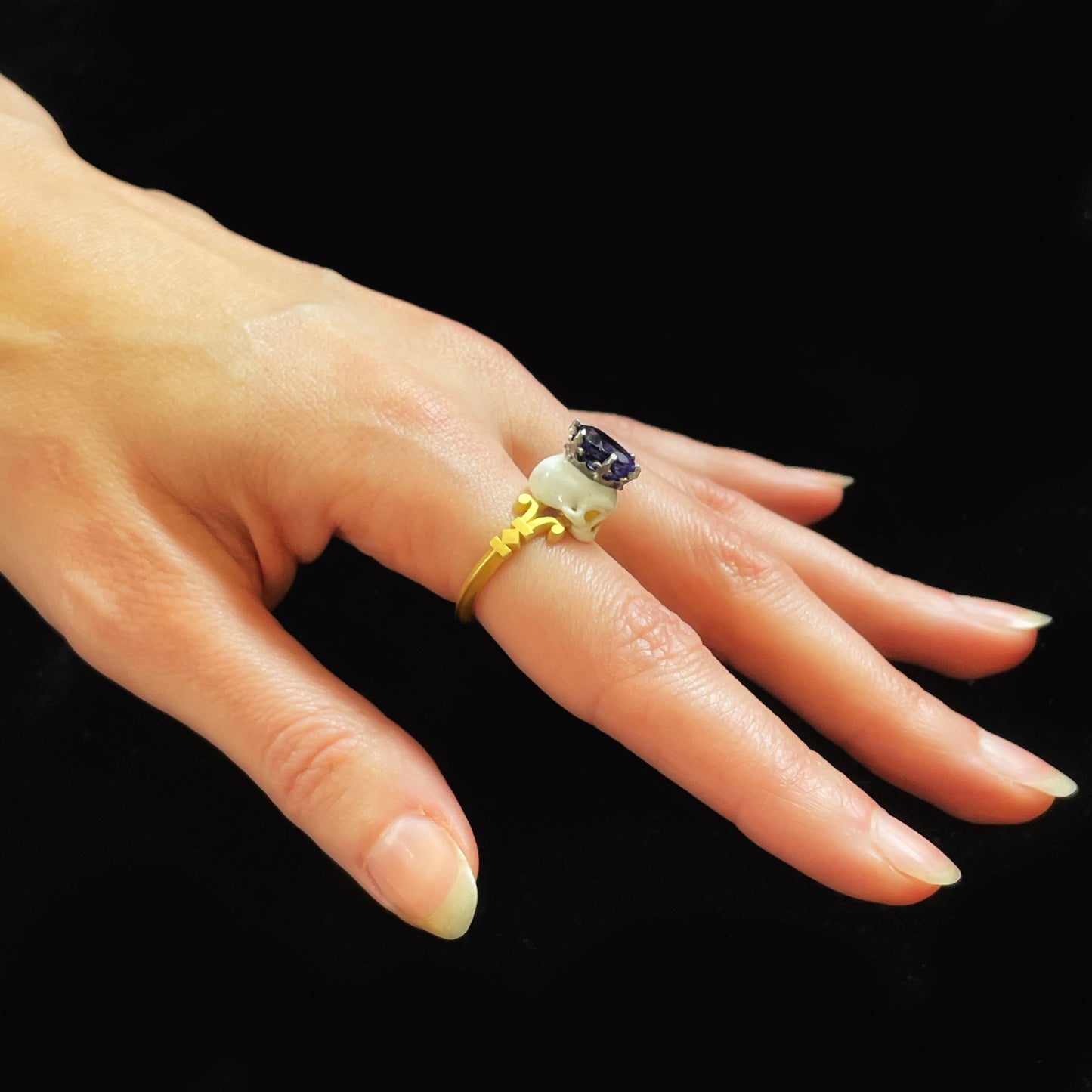 CATACOMB SAINT SKULL TANZANITE RING