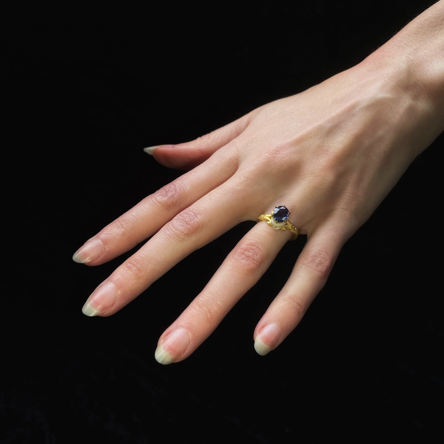 CATACOMB SAINT SKULL BURMESE SAPPHIRE RING