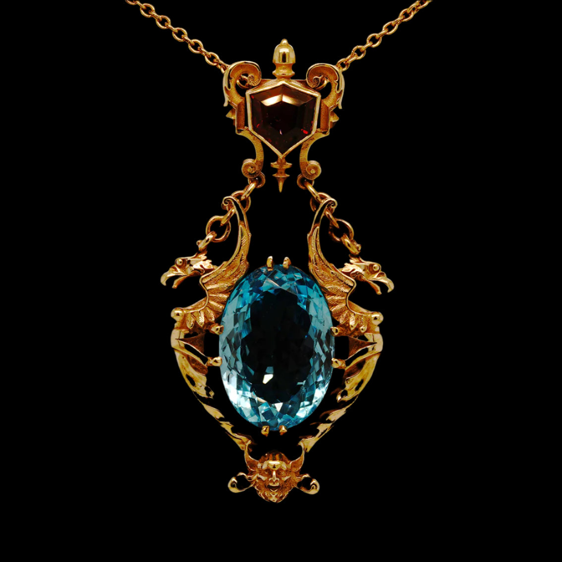 GRIFFIN'S CREST PENDANT NECKLACE