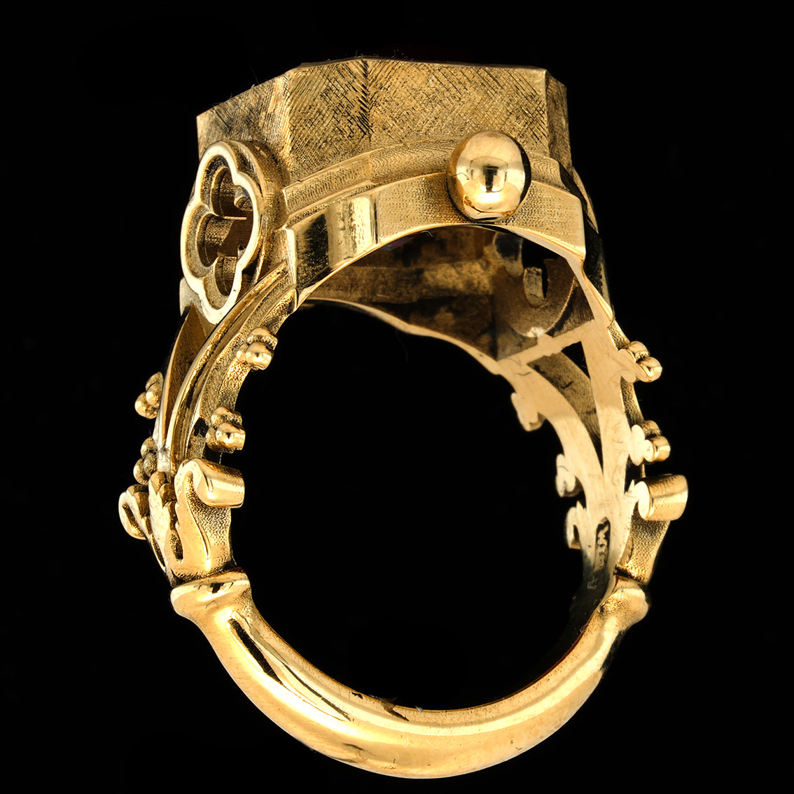 ANELLO CON GRANATO GOTICO PALAZZO DUCALE