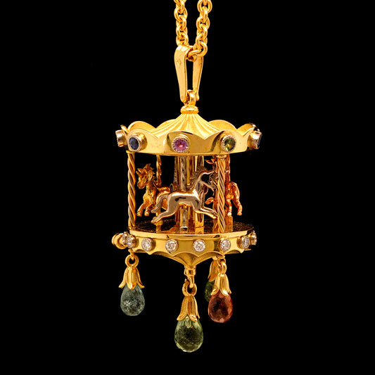 AUTOMATA CAROUSEL PENDANT NECKLACE