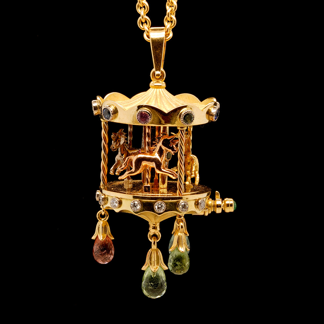 AUTOMATA CAROUSEL PENDANT NECKLACE