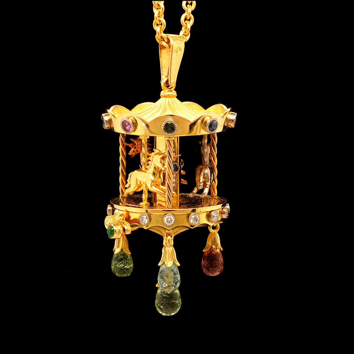 AUTOMATA CAROUSEL PENDANT NECKLACE
