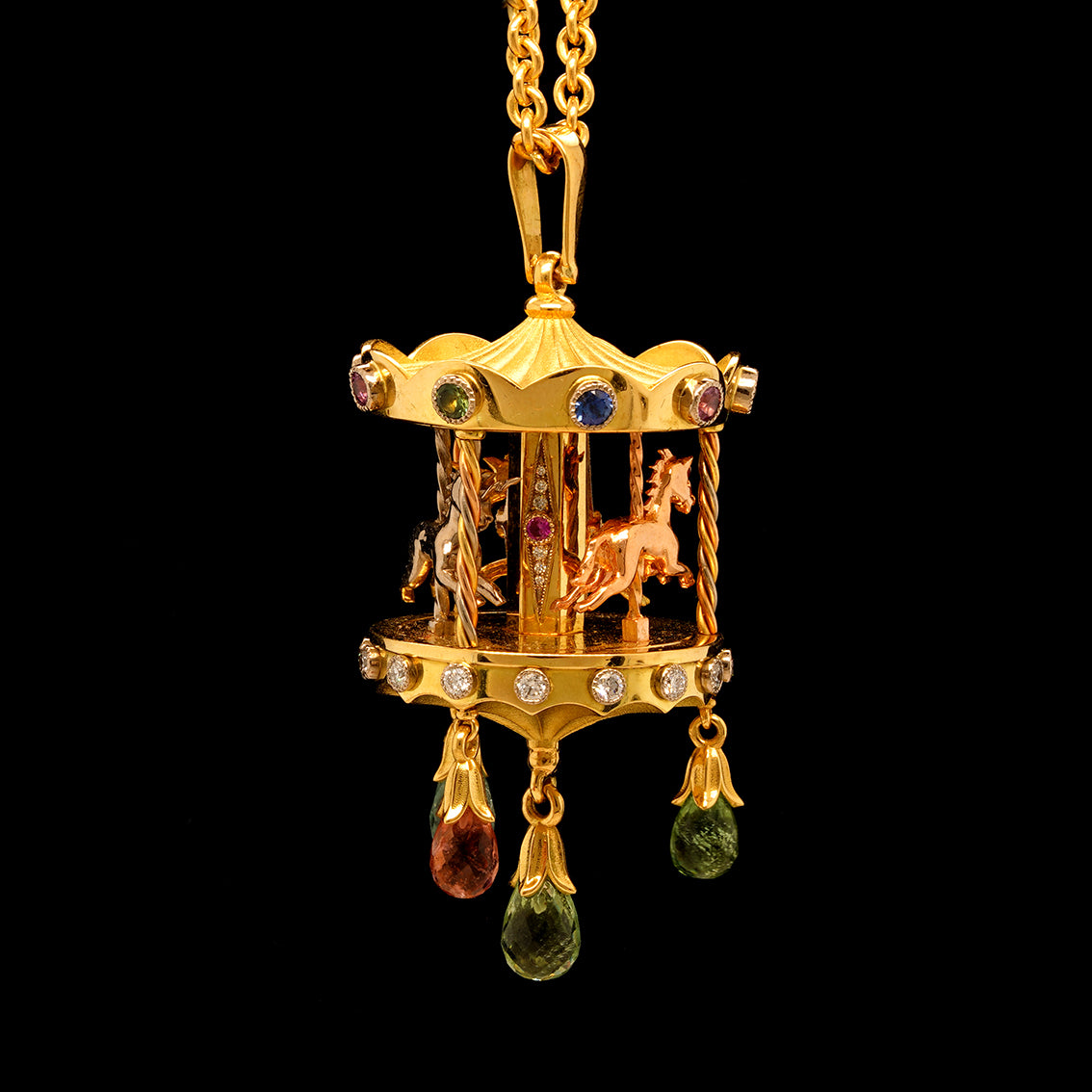 AUTOMATA CAROUSEL PENDANT NECKLACE