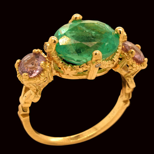 POMPADOUR EMERALD RING