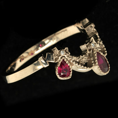 BERIBBONED RUBY RING