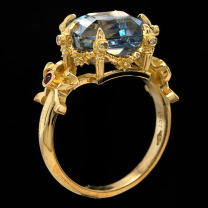 BERIBBONED PARTI SAPPHIRE RING