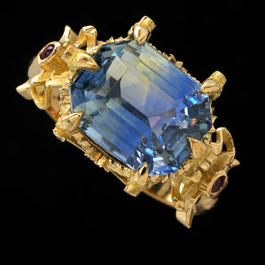 BERIBBONED PARTI SAPPHIRE RING