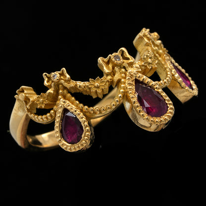 BOWS AND RUBIES RING