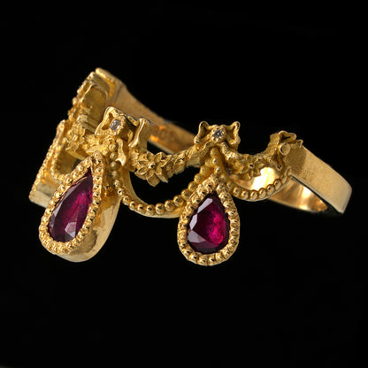 BOWS AND RUBIES RING