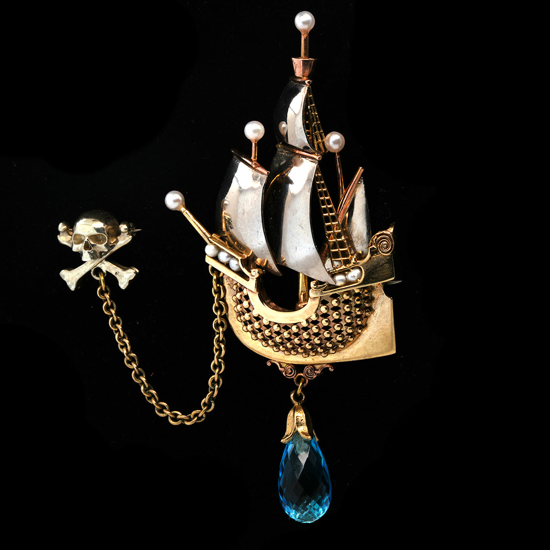 PIRATE SHIP BROOCH