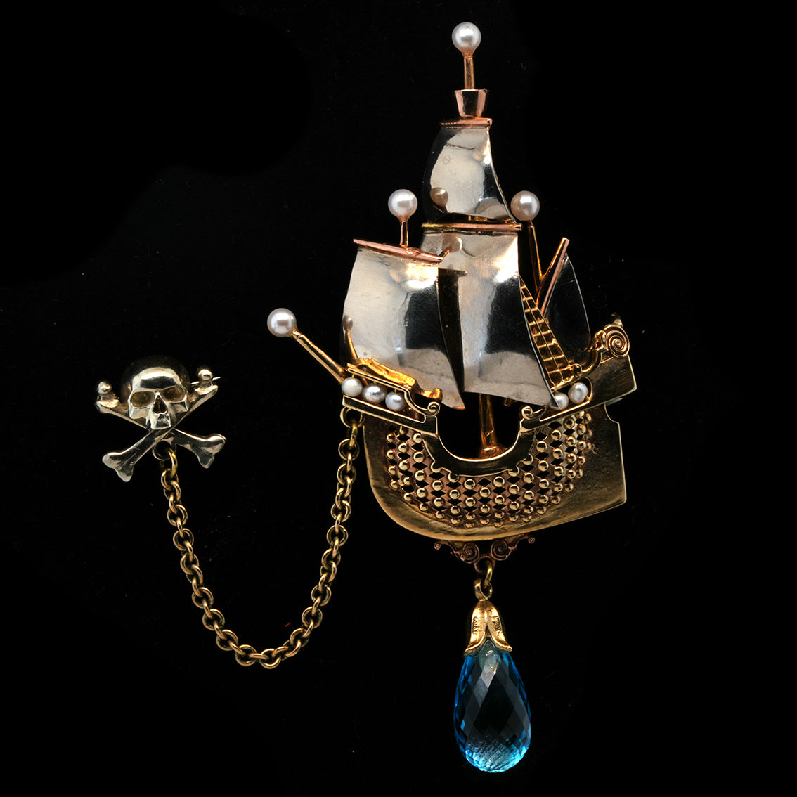PIRATE SHIP BROOCH