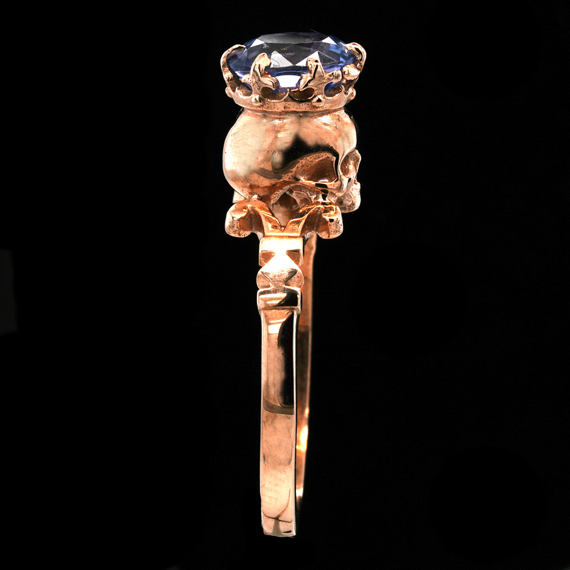 ROSE GOLD CROWNED SKULL RING
