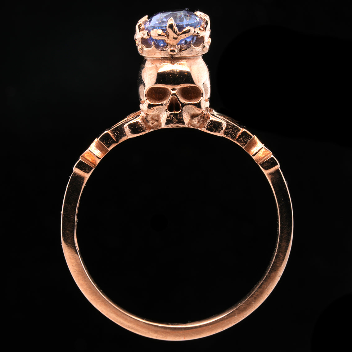 ROSE GOLD CROWNED SKULL RING