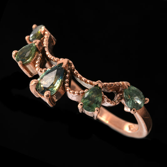 EMPYREAN TEAL SAPPHIRE RING