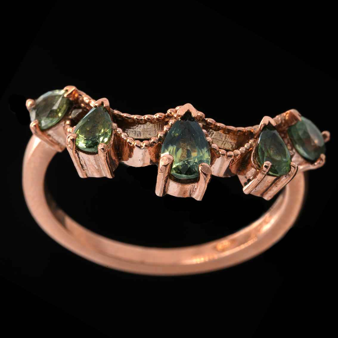 EMPYREAN TEAL SAPPHIRE RING