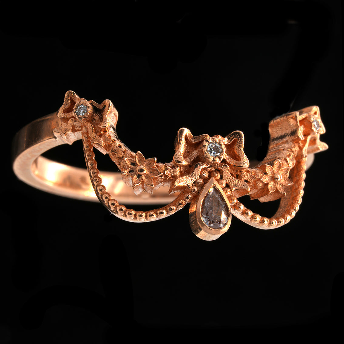 BERIBBONED DIAMOND RING