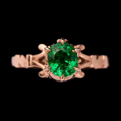 CATACOMB TSAVORITE ROSE RING