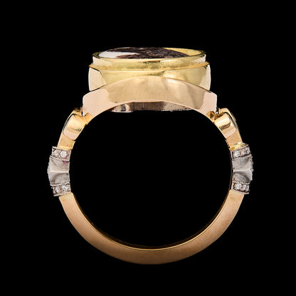 MONOGRAM AND PORTRAIT SWIVEL RING
