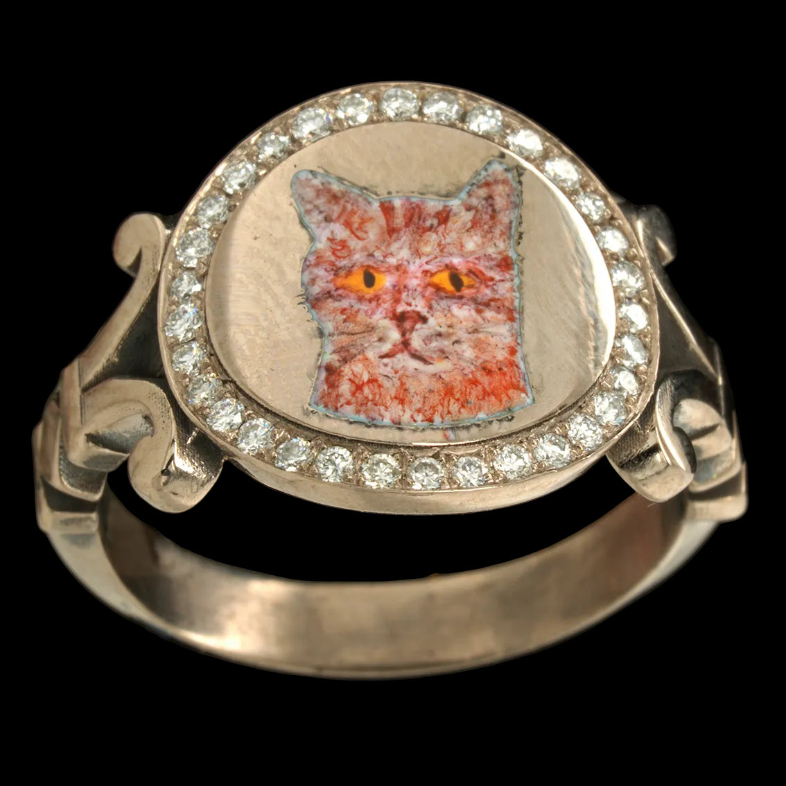 ENAMEL CAT RING