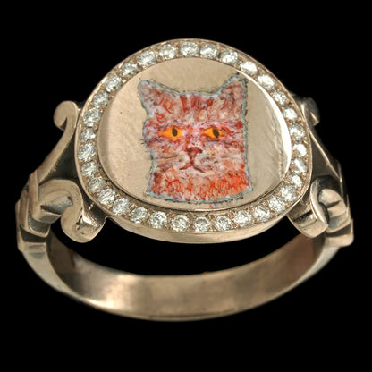 ENAMEL CAT RING
