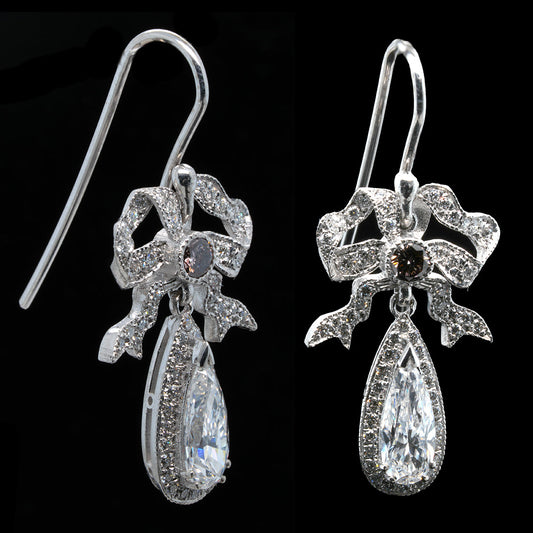 EXQUISITE DIAMOND BOW EARRINGS
