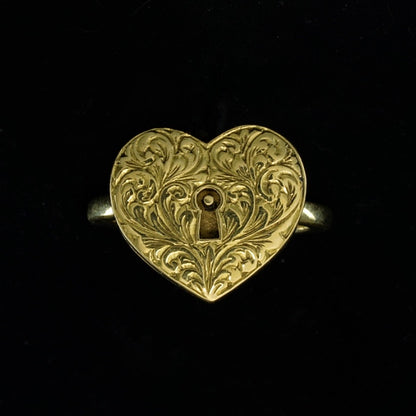 MY OPIUM HEART LOCKABLE POISON RING WITH KEY PENDANT