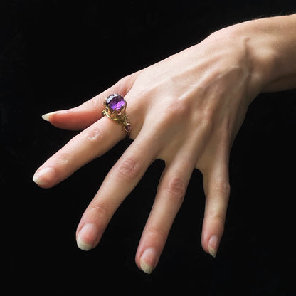 AMETHYST SAPPHIRE CROWN RING