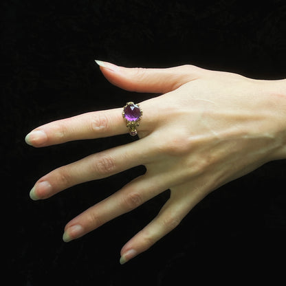 AMETHYST SAPPHIRE CROWN RING