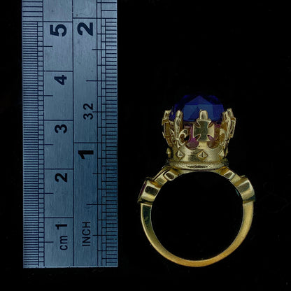 AMETHYST SAPPHIRE CROWN RING