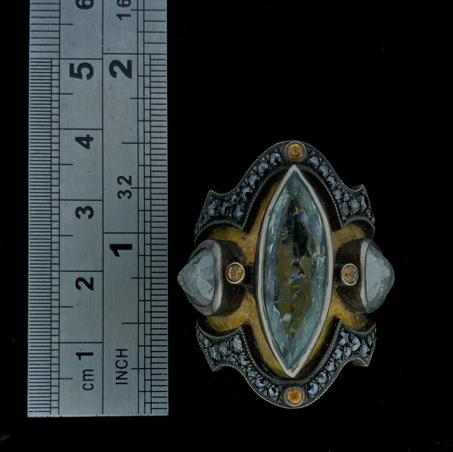 ANELLO MEDIEVALE ACQUAMARINA