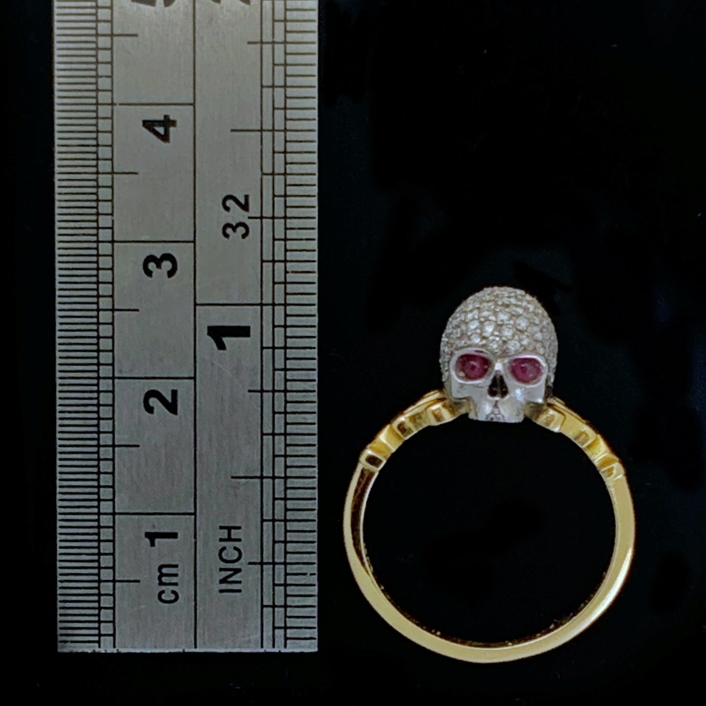 CATACOMB SAINT DIAMOND ENCRUSTED SKULL RING