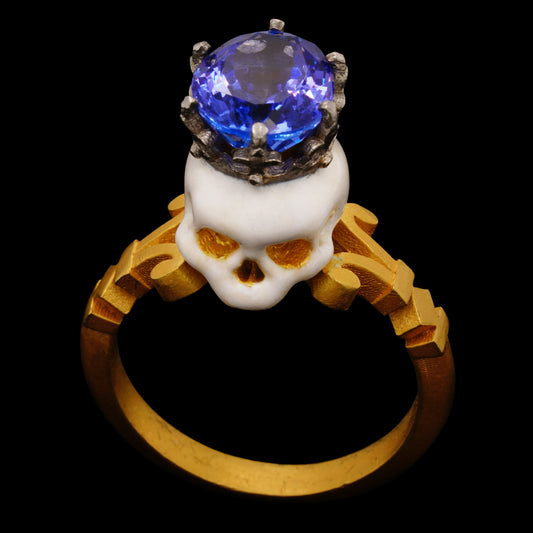 CATACOMB SAINT SKULL TANZANITE RING