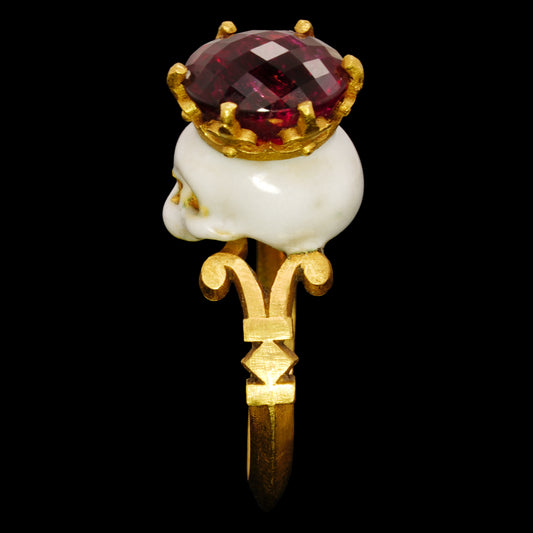 CATACOMB SAINTS SKULL RUBELLITE TOURMALINE RING