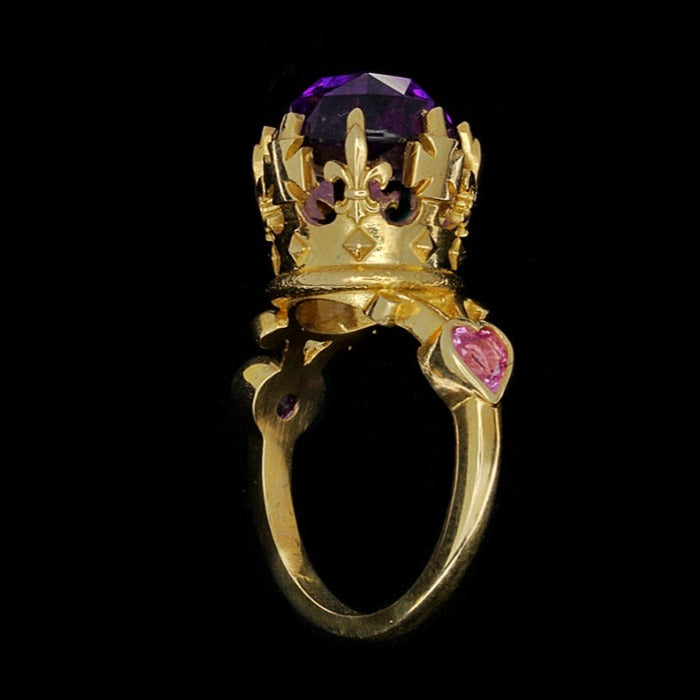 BAGUE COURONNE AMETHYSTE SAPHIR