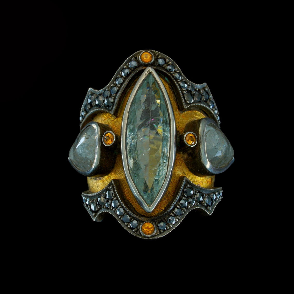 AQUAMARINE MEDIEVAL RING