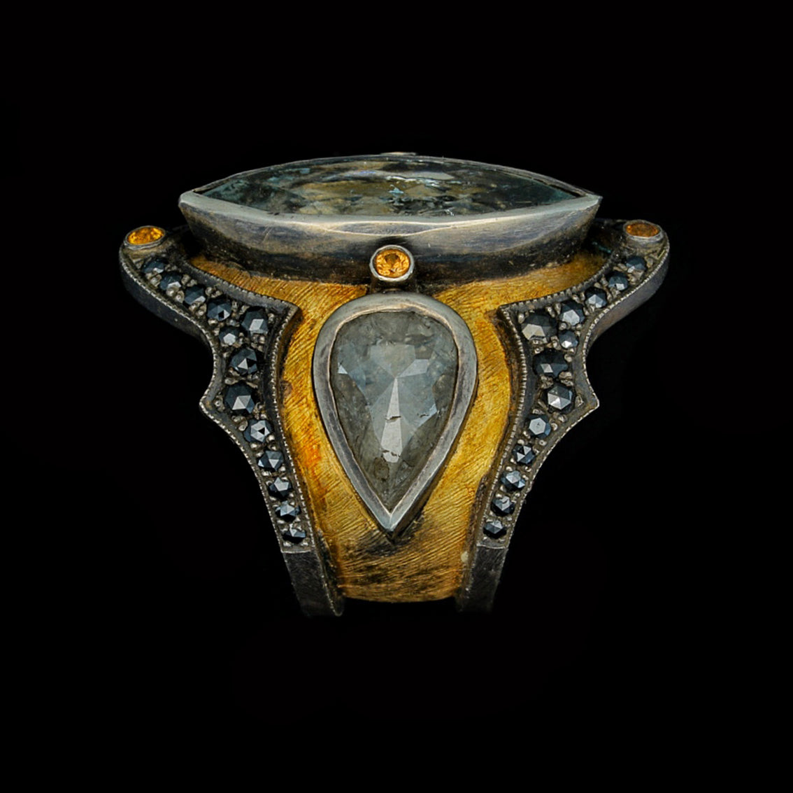 AQUAMARINE MEDIEVAL RING