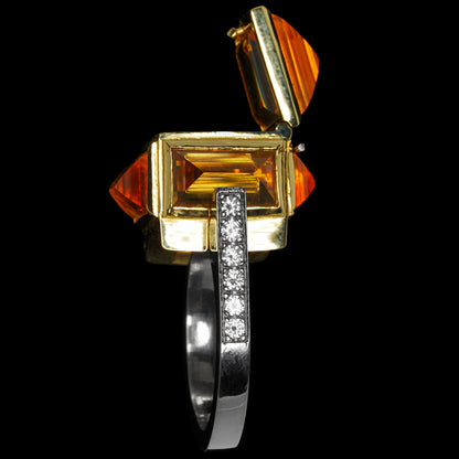 citrine and diamond ring with opening compartment 