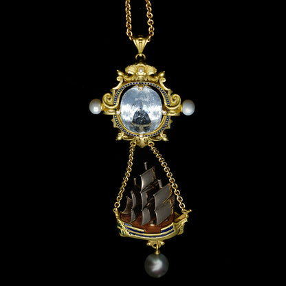 COLLIER PENDENTIF MIROIR D'ARCHIMÈDE