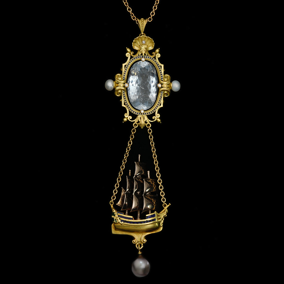 COLLIER PENDENTIF MIROIR D'ARCHIMÈDE